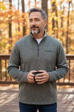 Eddie Bauer Men's Grey Radiator Fleece Snap Mock-Neck Pullover XL